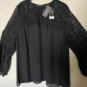 City Chic Black Lace Blouse
